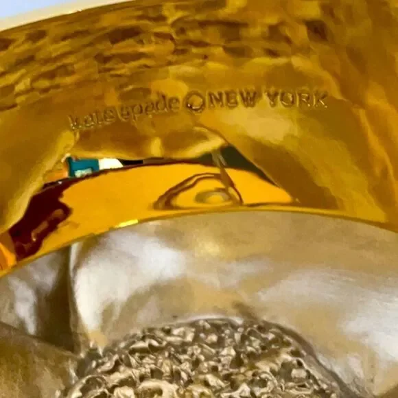 KATE SPADE NWT BANGLE BRACELET NAVY WHITE CHECK SET SAIL WITH DUST BAG - Picture 9 of 10